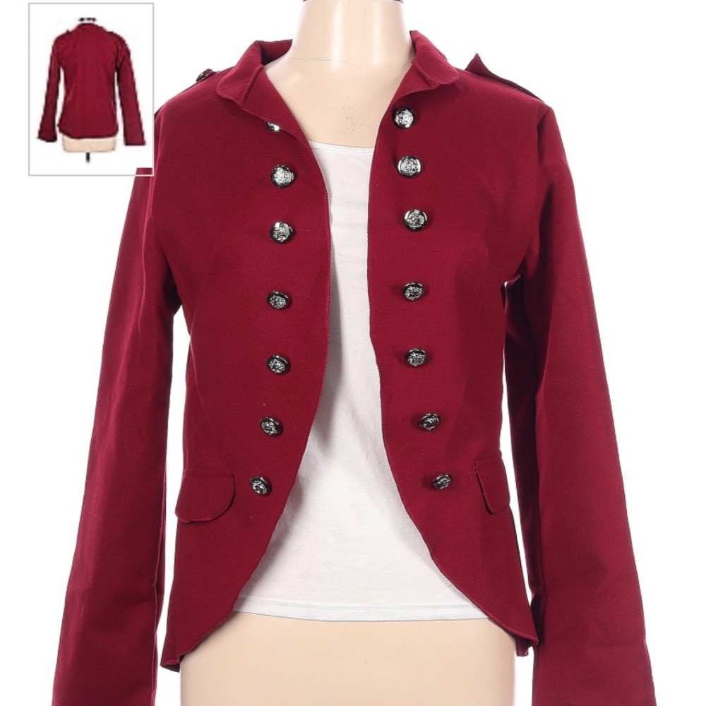 Suvimuga Royal Blue or Deep Red Open Blazer Epaulettes Cosplay Work Sz S NWT - Picture 7 of 9